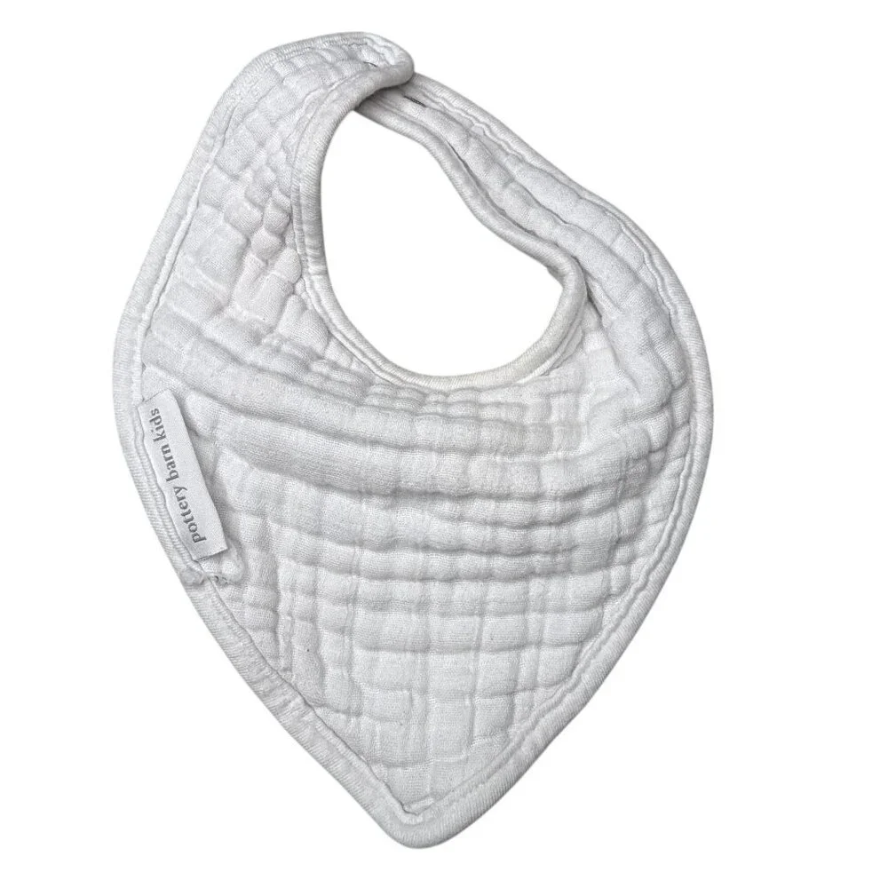 Pottery Barn Kids Muslin Baby Bibs Nautical Blue White Whale
